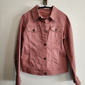 Wrangler Rose Pink Denim Jacket with Button Front